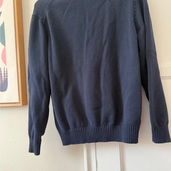 Preppy Navy 100% Cotton V-Neck Size Large - Picture 5 of 9